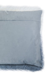 Orsina Square Cushion in Soft Blue with Faux Fur Trim for Stylish Home Decor