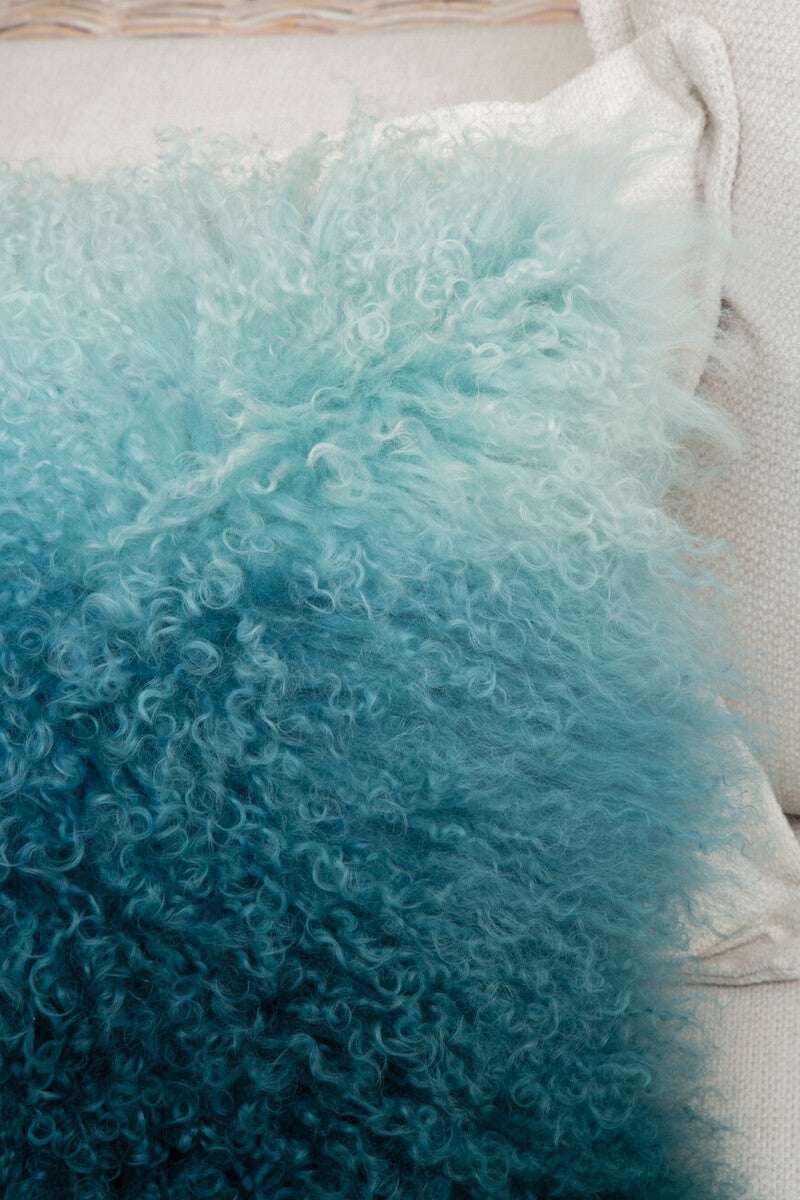 Orsina Square Cushion in Ombre Blue Design with Soft, Fluffy Texture for Stylish Home Decor