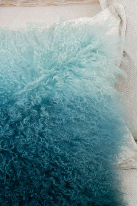 Orsina Square Cushion in Ombre Blue Design with Soft, Fluffy Texture for Stylish Home Decor
