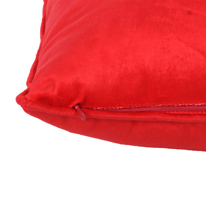 Festive Red Square Cushion with Nutcracker Design N/A