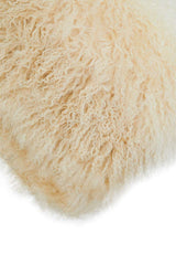 Fluffy Orsina Square Cushion in cream with textured fur for a cozy home decor accent