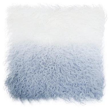Orsina Square Cushion in White and Blue Ombre with Soft Textured Fabric for Home Decor