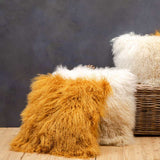 Orsina square cushion in orange and white soft texture, perfect for home decor and comfort