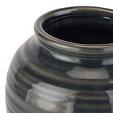 Shades 4 Seasons Stylish Black Ceramic Squat Vase Shades 4 Seasons