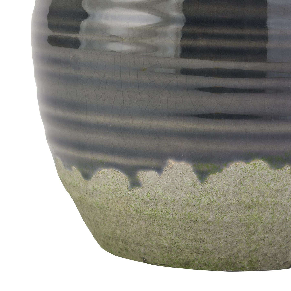 Shades 4 Seasons Stylish Black Ceramic Squat Vase Shades 4 Seasons