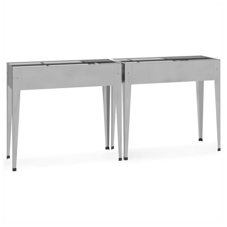 vidaXL Garden Planters 2 pcs Galvanised Steel vidaXL