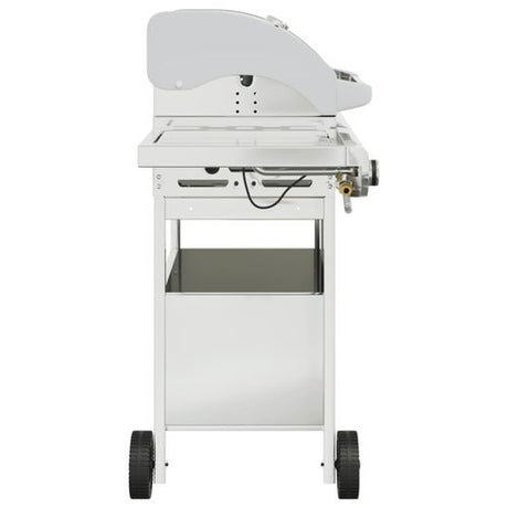 vidaXL Gas BBQ Grill with 4 Burners Silver Stainless Steel vidaXL