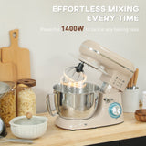 Wise Galleria Stand Mixer in Cream with 1400W Power for Effortless Baking Tasks