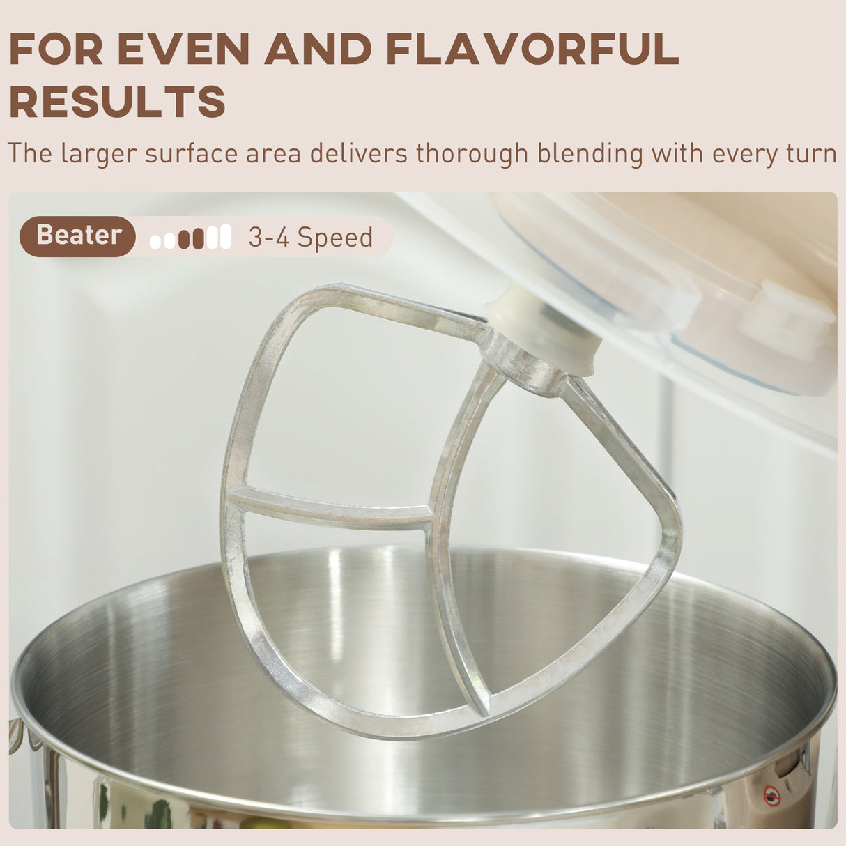 Wise Galleria Stand Mixer featuring a large beater for thorough blending and even results