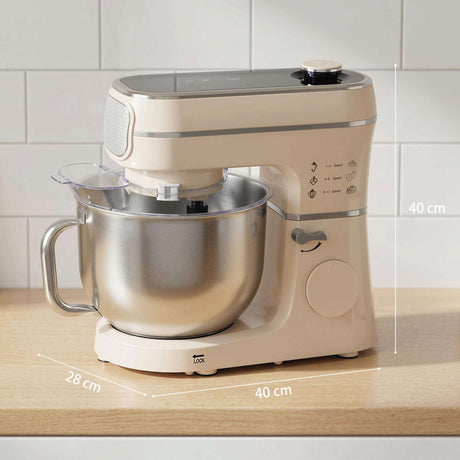 Cream Stand Mixer with Stainless Steel Bowl and User-Friendly Controls for Baking Enthusiasts