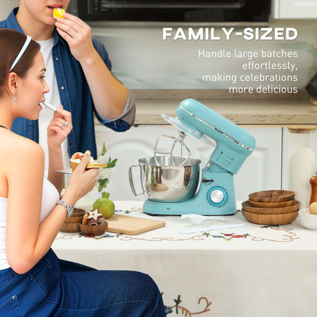 Wise Galleria Family-Sized Stand Mixer in Aqua, perfect for handling large batches easily