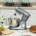 Wise Galleria Stand Mixer in Silver with Stainless Steel Mixing Bowl and Whisk Attachment