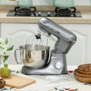 Wise Galleria Stand Mixer in Silver with Stainless Steel Mixing Bowl and Whisk Attachment