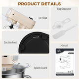 Wise Galleria Stand Mixer with tilt head, splash guard, egg separator, and suction foot for easy mixing
