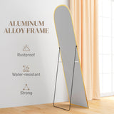 Elegant Standing Mirror with Aluminium Alloy Frame, Rustproof and Water-resistant for Home Decor