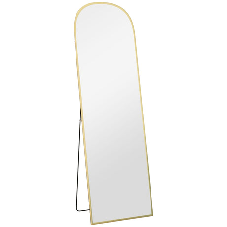 Elegant Wise Galleria Standing Mirror with a sleek gold frame and minimalist design