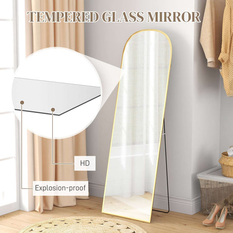 HD Standing Mirror with Tempered Glass and Explosion-Proof Design for Safe Usage