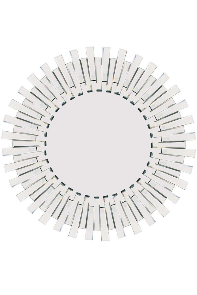 Starburst All Glass Stylised Round Mirror Unbranded