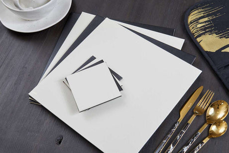 Avie 16 Piece Black Faux Marble Cutlery Set Orsina