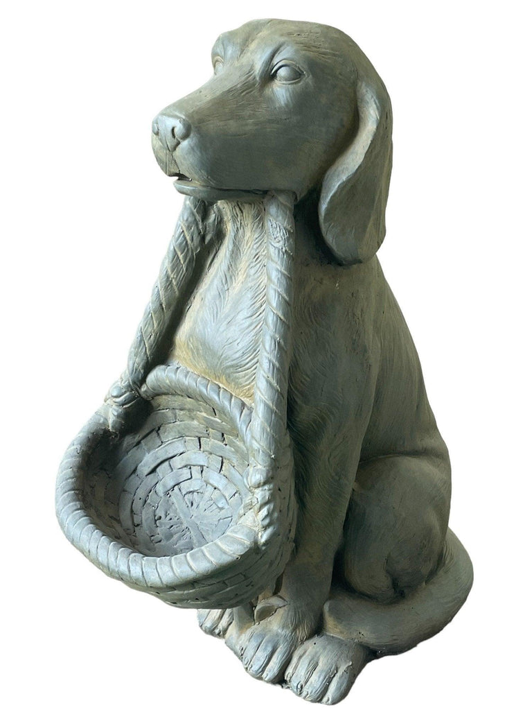 Stone Effect Grey Dog Basket Birdfeeder Geko Products