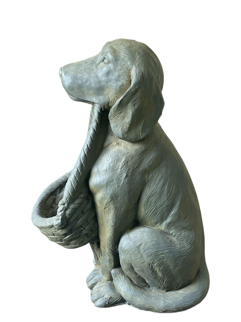 Stone Effect Grey Dog Basket Birdfeeder Geko Products