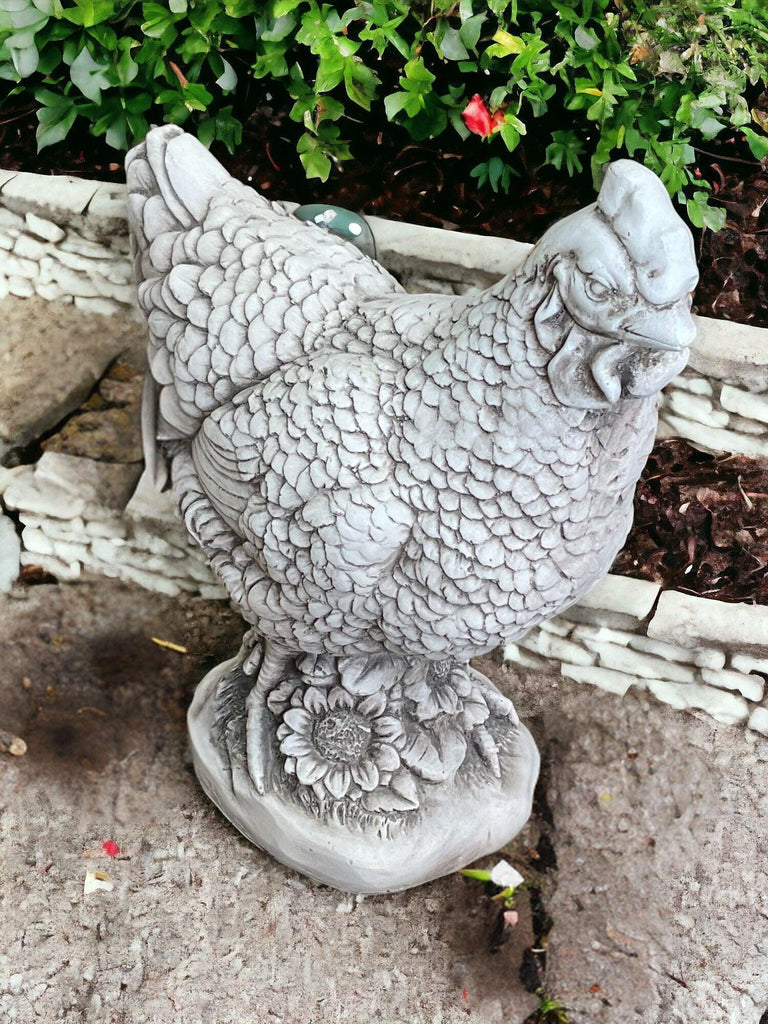 Stone Effect White Hen Statue Geko Products