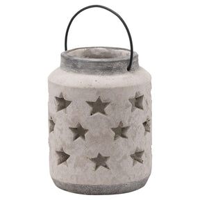 Bloomville Large Stone Star Lantern STONE CERAMIC Shades 4 Seasons