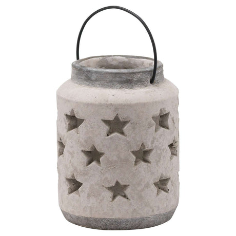Bloomville Large Stone Star Lantern STONE CERAMIC Shades 4 Seasons