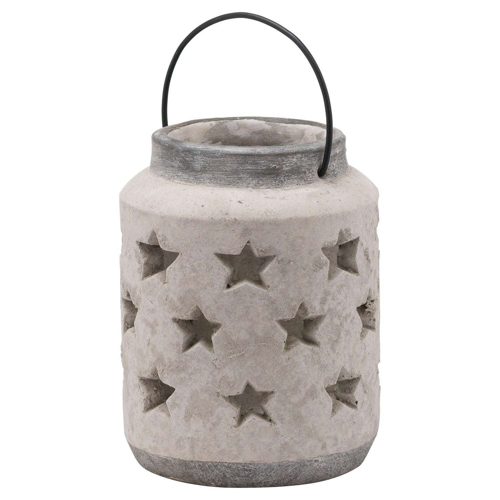 Bloomville Large Stone Star Lantern STONE CERAMIC Shades 4 Seasons