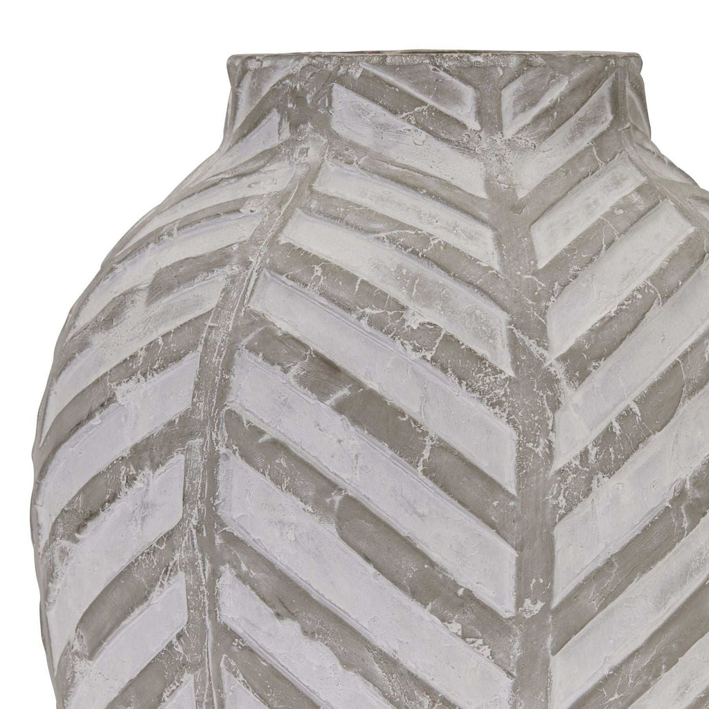 Shades 4 Seasons Decorative Stone Vase with Chevron Pattern Shades 4 Seasons