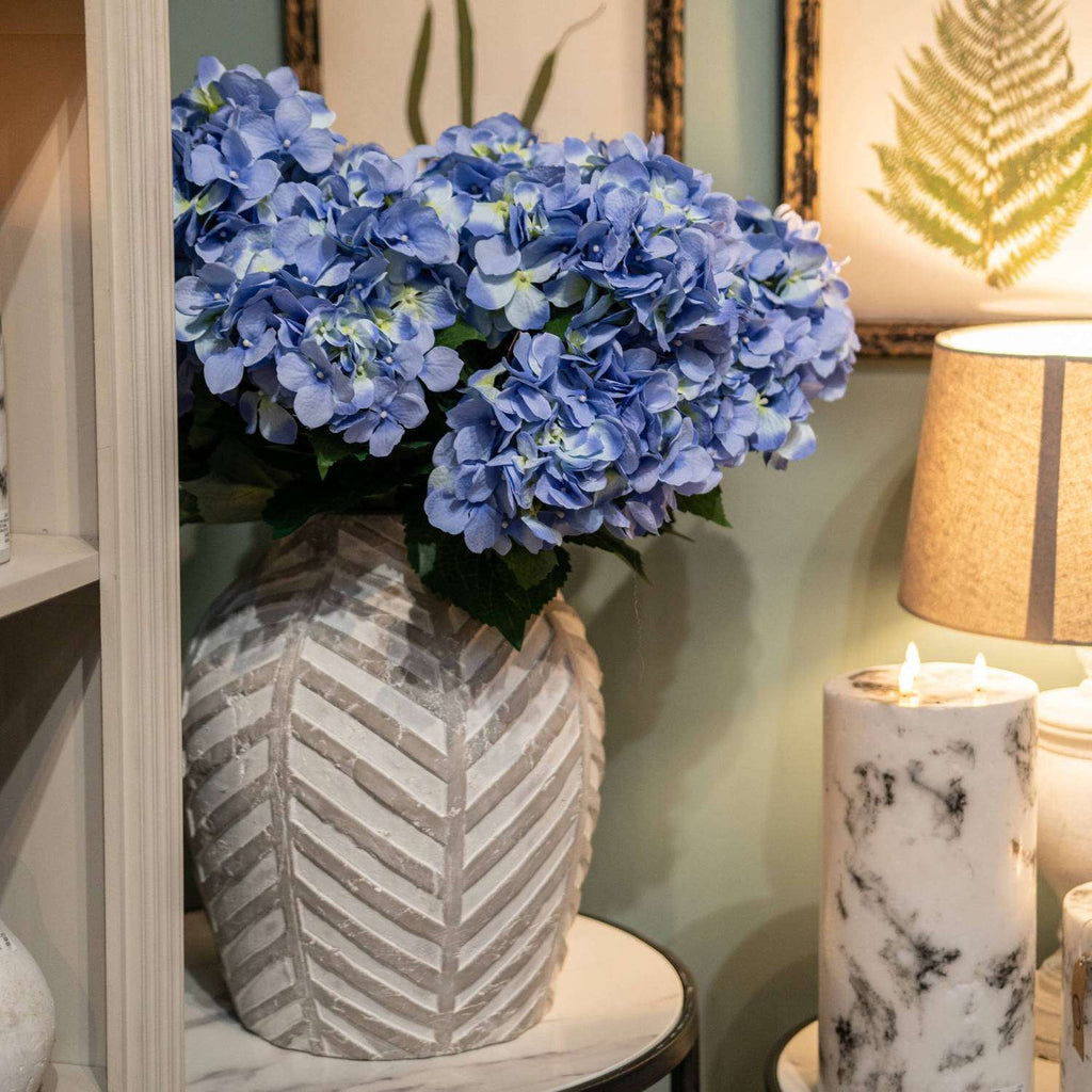 Shades 4 Seasons Decorative Stone Vase with Chevron Pattern Shades 4 Seasons