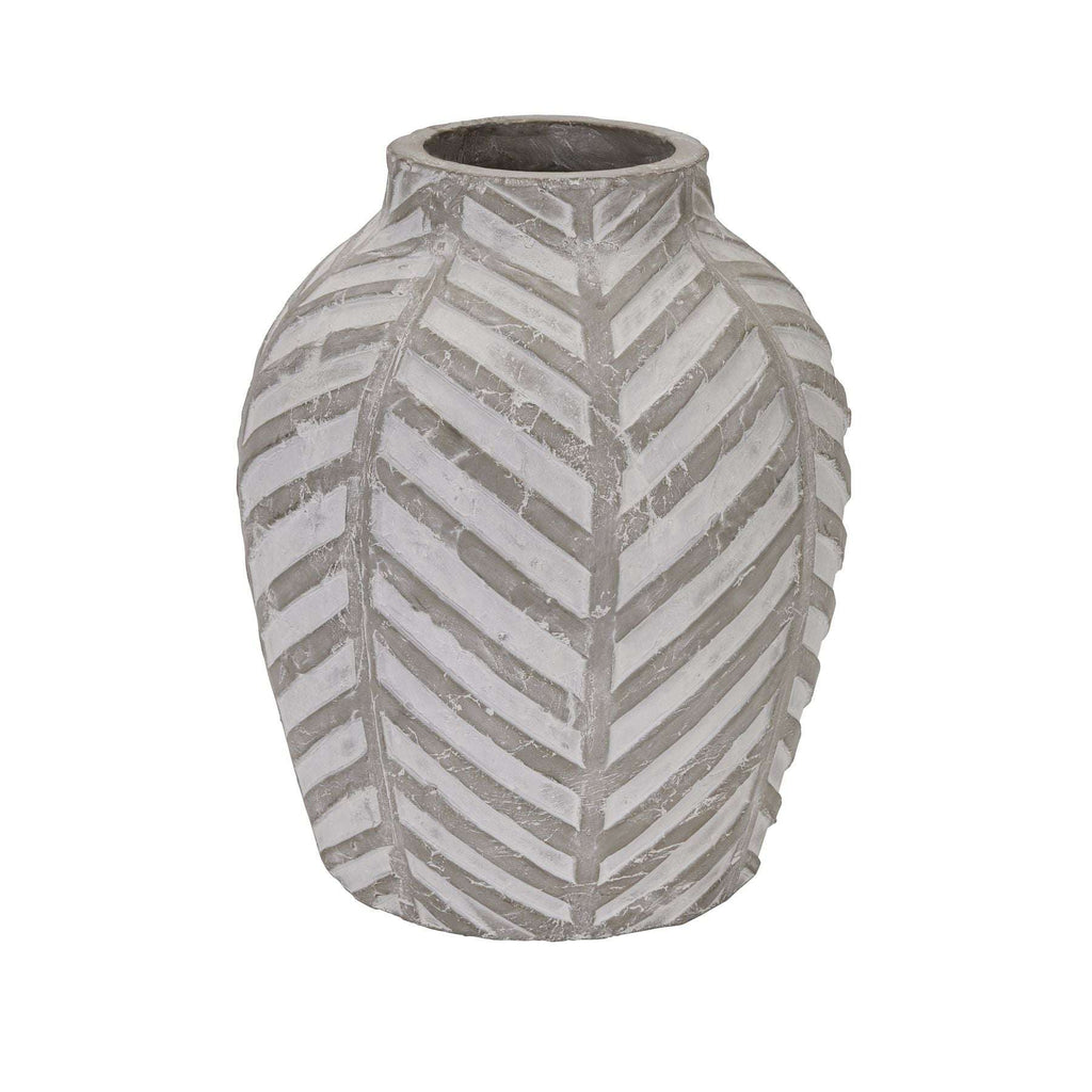 Shades 4 Seasons Decorative Stone Vase with Chevron Pattern STONE CERAMIC Shades 4 Seasons