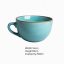 Nisu Home Stoneware Cup in turquoise with elegant design and 750ml capacity