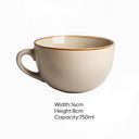 Nisu Home Stoneware Cup with a 750ml capacity, featuring a classic design and elegant gold rim