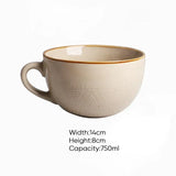 Nisu Home Stoneware Cup with a 750ml capacity, featuring a classic design and elegant gold rim