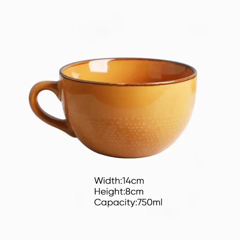Nisu Home Stoneware Cup in amber colour with a capacity of 750ml and a stylish design