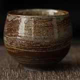Handcrafted Stoneware Mug with Rustic Brown and Green Glaze for Hot Beverages