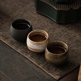 Set of three Nisu Home Stoneware Mugs crafted with unique designs for tea or coffee