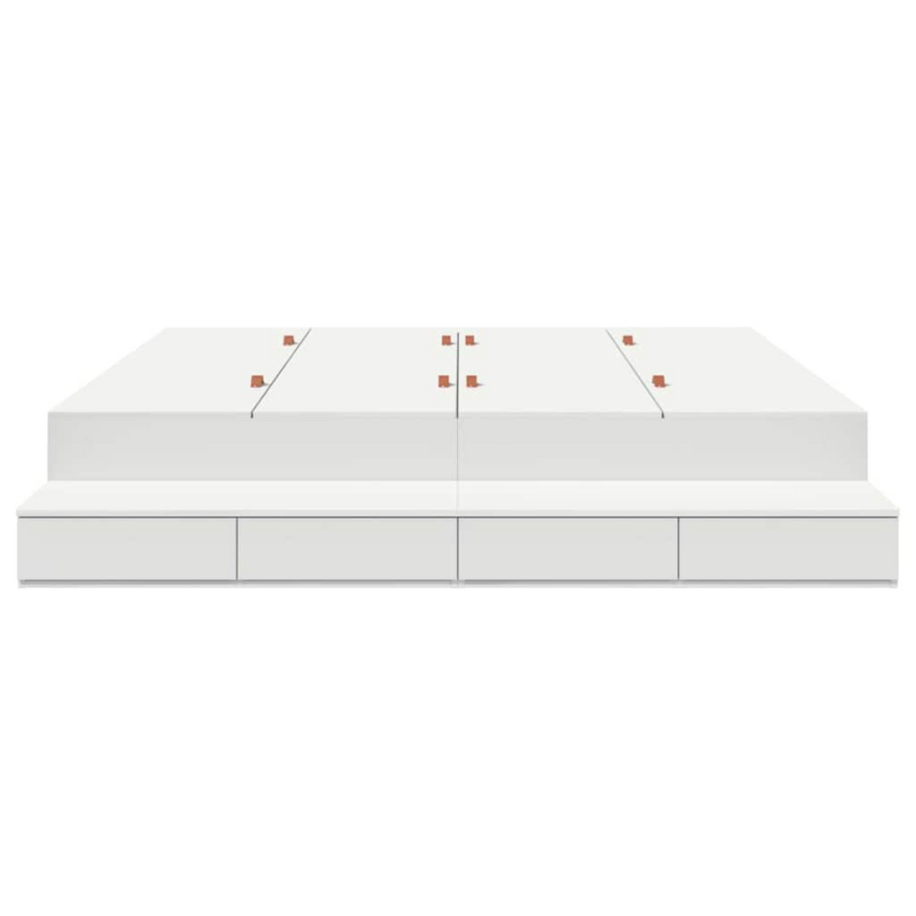 vidaXL Storage Bed Frame White 236.5 x 200 x 31.5 cm Engineered wood vidaXL
