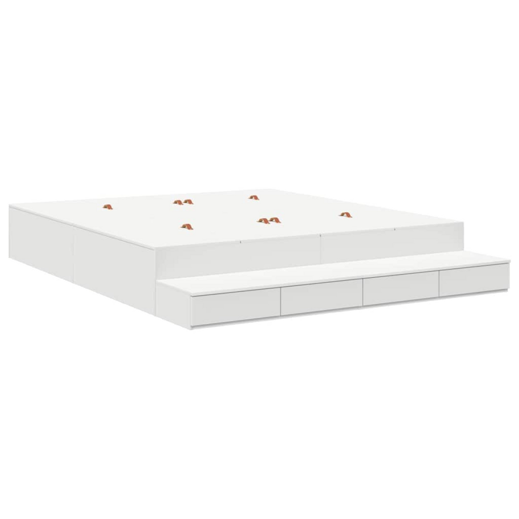 vidaXL Storage Bed Frame White 236.5 x 200 x 31.5 cm Engineered wood vidaXL
