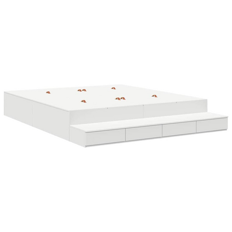 vidaXL Storage Bed Frame White 236.5 x 180 x 31.5 cm Engineered wood vidaXL