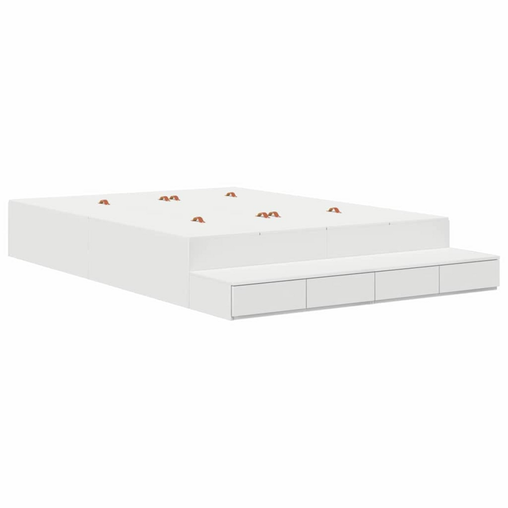 vidaXL Storage Bed Frame White 236.5 x 160 x 31.5 cm Engineered wood vidaXL