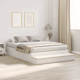 vidaXL Storage Bed Frame White 226.5 x 140 x 31.5 cm Engineered wood vidaXL
