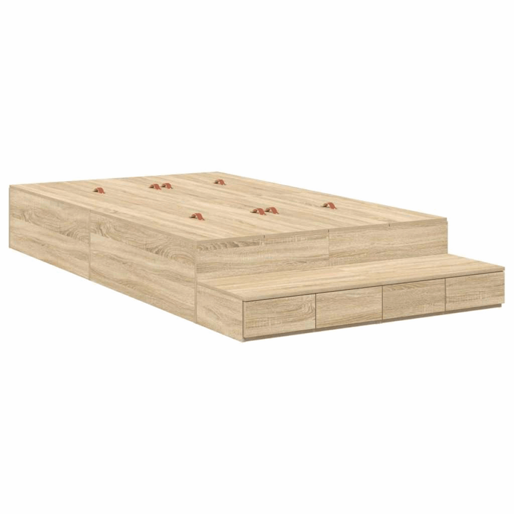 vidaXL Storage Bed Frame with Drawer Sonoma Oak 236.5 x 120 x 31.5 cm vidaXL