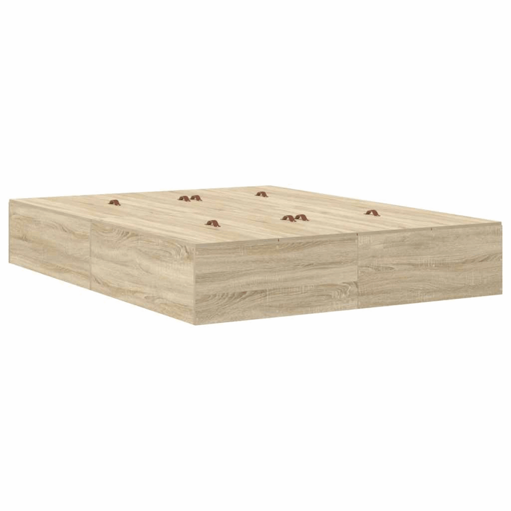 vidaXL Storage Bed Frame with Drawer Sonoma Oak 236.5 x 150 x 31.5 cm vidaXL