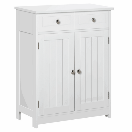Bathroom Floor Storage Cabinet With Two Drawers White Unbranded