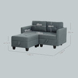 Wise Galleria Storage Sofa in Grey with Buttons and Convenient Storage Space, Ideal for Small Living Rooms