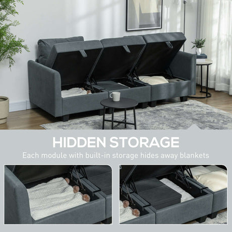 Wise Galleria Storage Sofa with hidden compartments for blankets and cushions in a stylish living room setting