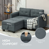 Wise Galleria Storage Sofa with thick cushions and flannel-feel fabric for high comfort