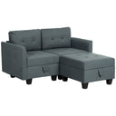 Wise Galleria Storage Sofa in plush grey with a contemporary design and hidden storage compartment
